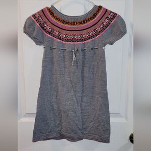 H&m girl 6-8y gray short sleeve sweater dress
